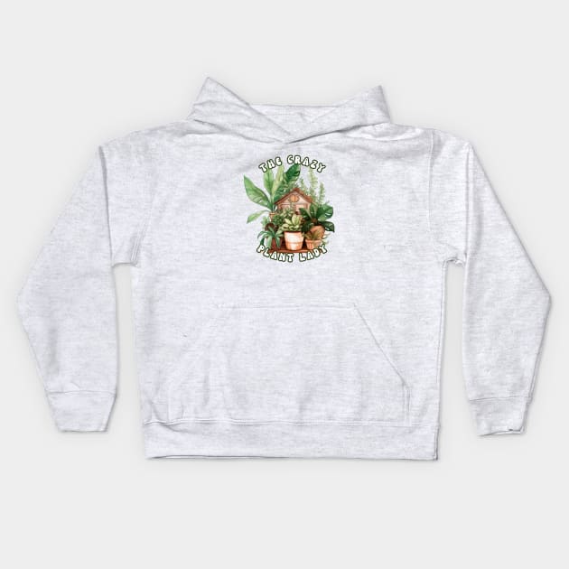 The Crazy Plant Lady | Earthy Boho Houseplant Kids Hoodie by JT Digital